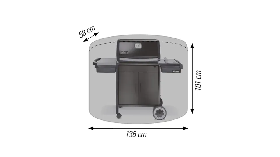 ACAMP cappa BBQ grillhoes 136x58x101 cm waterafstotend