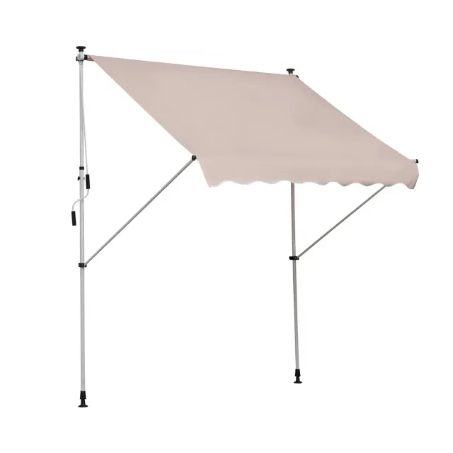 OutdoorMatch Schaduwdoek beige uitschuifbaar 2x1,5 m