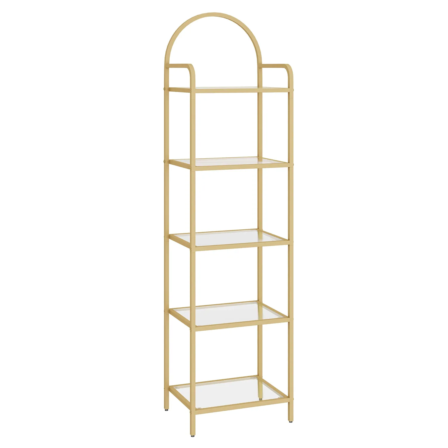 OutdoorMatch Boekenkast Glas Goud 30x40x155cm 5 Planken
