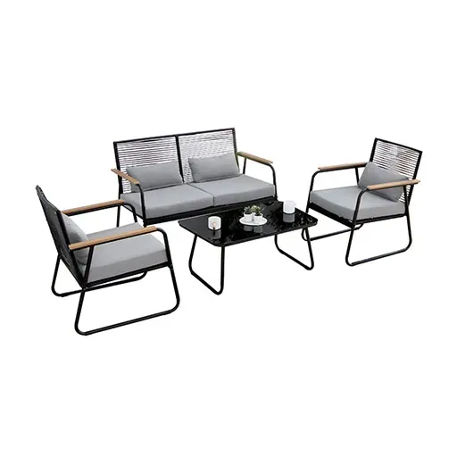 ACAMP Paxos Loungeset 4-delig Glazen Tafel