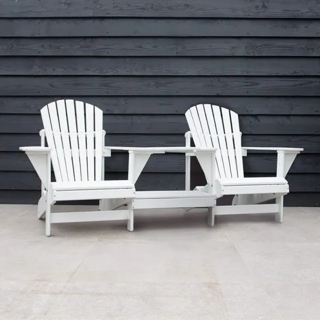 Comfychair Rak tête-à-tête tuinbank wit plastic