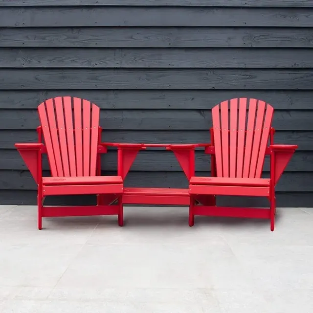 Comfychair Tête-à-tête Rund tuinbank kunststof rood weerbestendig