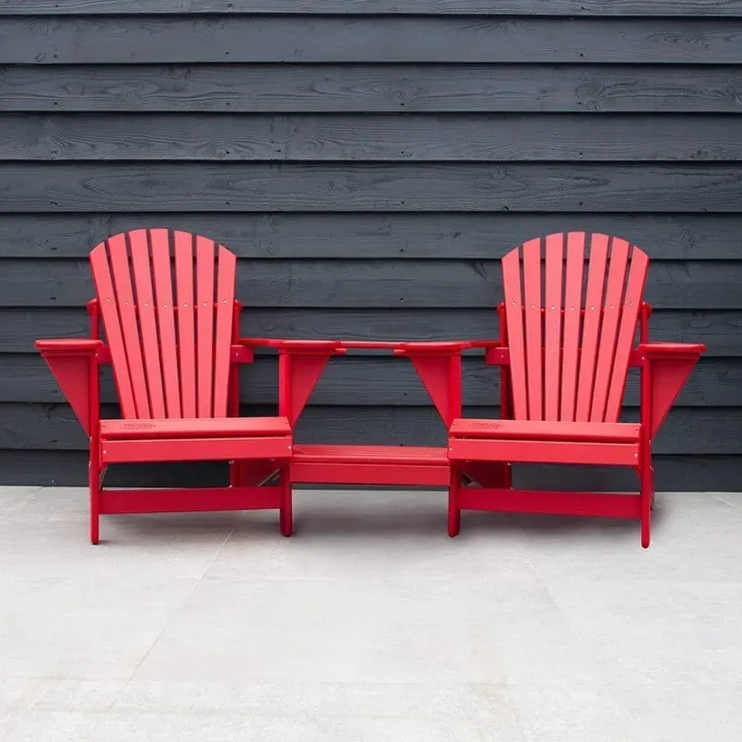 Comfychair tuinbank rond rood 2-persoons weerbestendig
