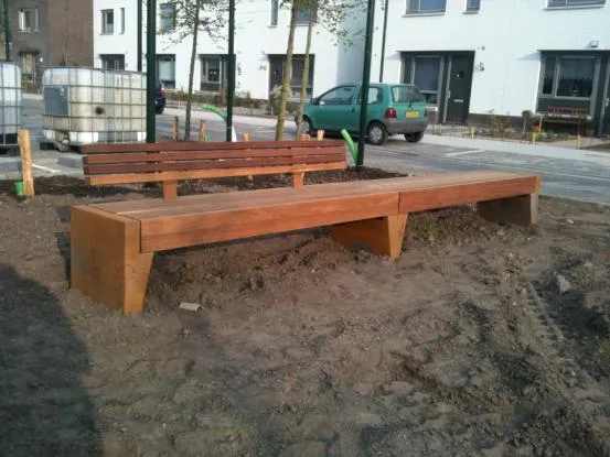 Groundlevel Samson Victor zitbank met rugleuning hout 200 cm