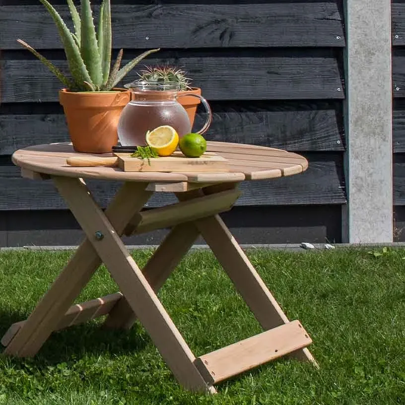 Comfychair bijzettafel hout rond bouwpakket