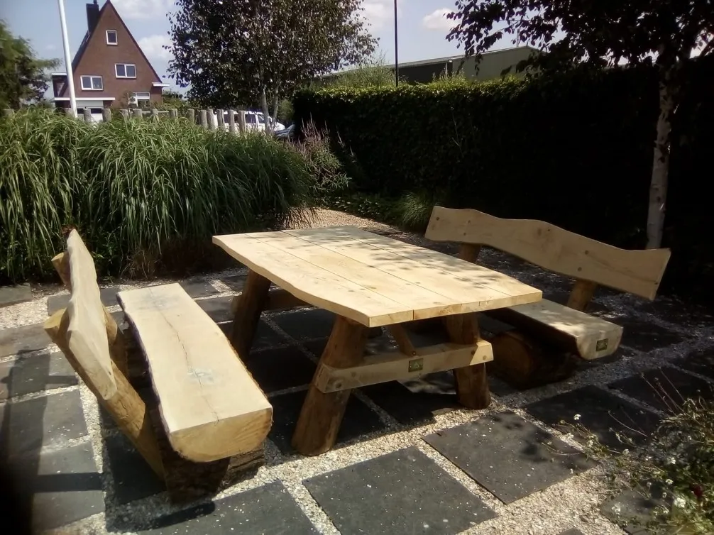 Jaap de Vries Toronto boomstam set eiken 4-8 pers
