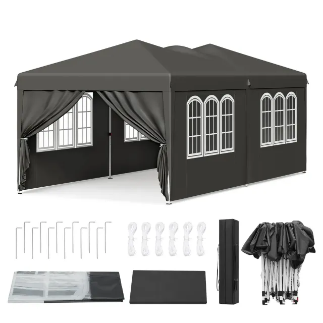 OutdoorMatch Partytent 3x6m Grijs 6 Wanden