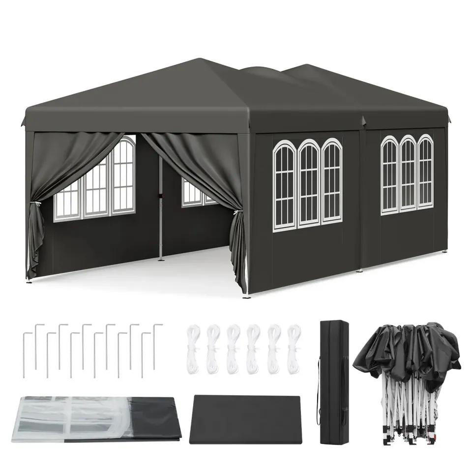 OutdoorMatch Partytent 3x6m Grijs 6 Wanden