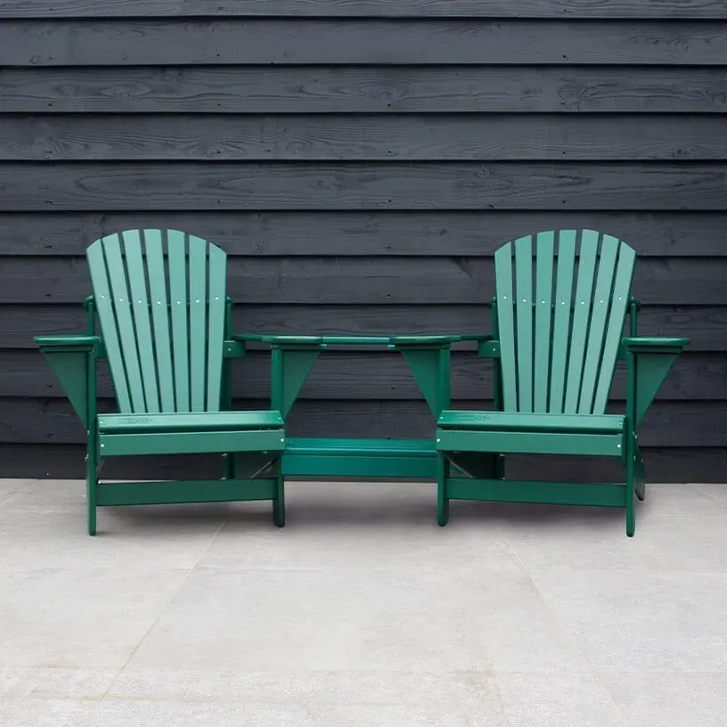 Comfychair Double Ronde tuinstoel kunststof dennengroen