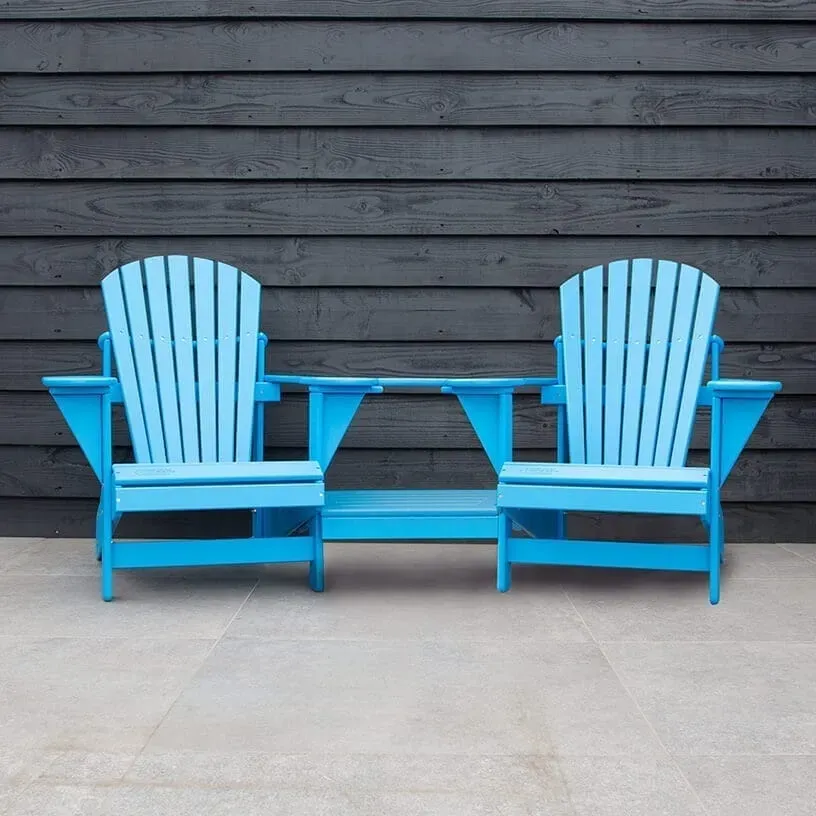 Comfychair Double Ronde fauteuil kunststof lichtblauw