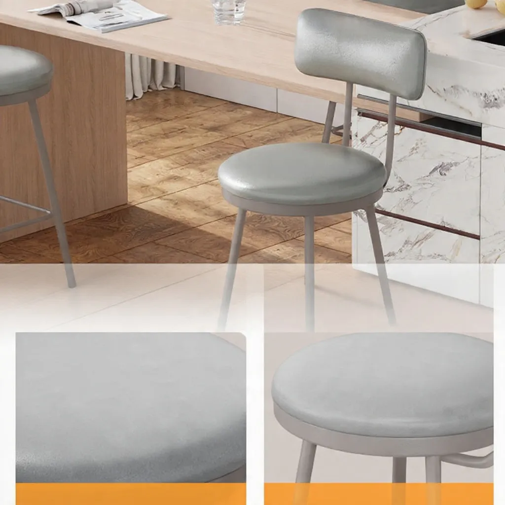 OutdoorMatch Barstoelen Donkergrijs 4 Stuks Kunstleer