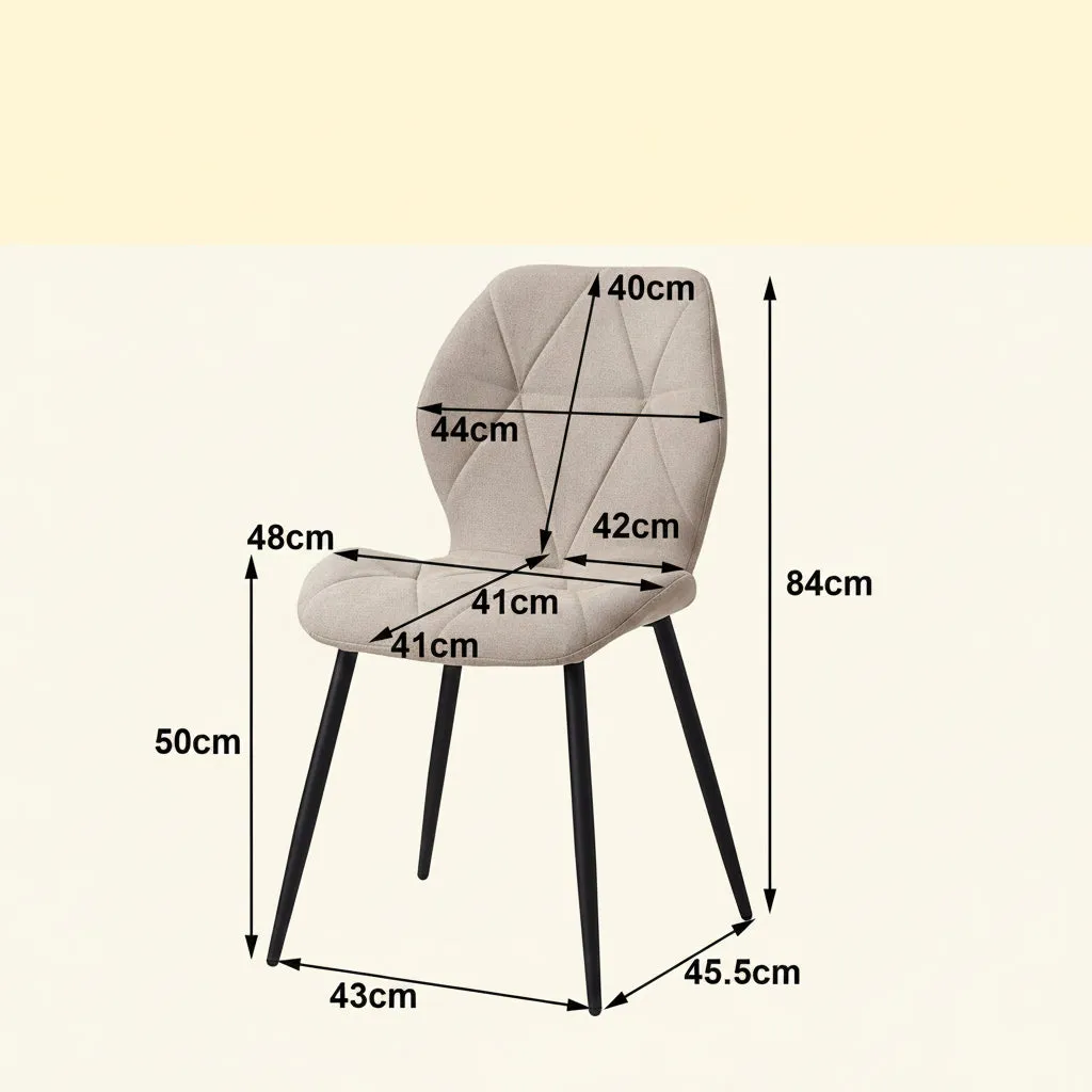 OutdoorMatch Eetkamerstoelen Linnen Beige 6 Stuks 120kg