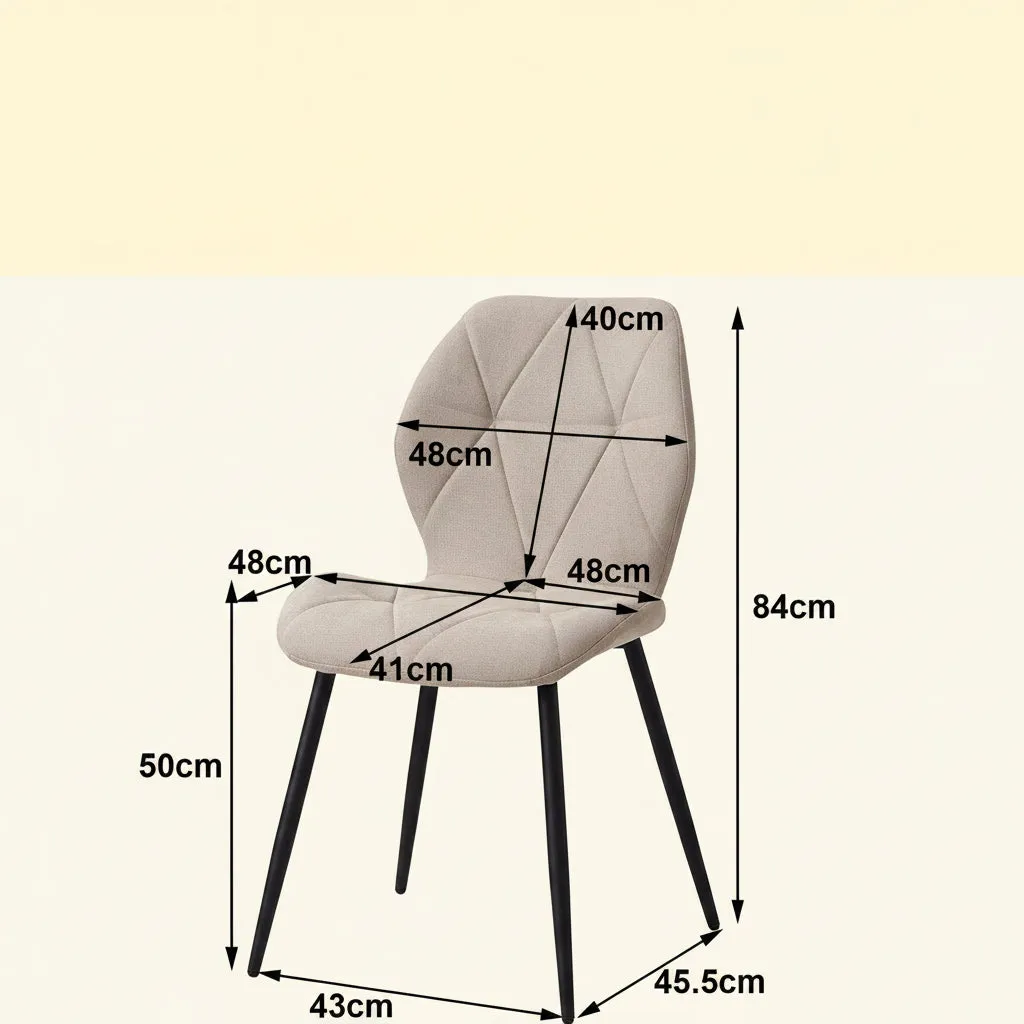 OutdoorMatch Eetkamerstoelen Beige 4 Stuks Linnen