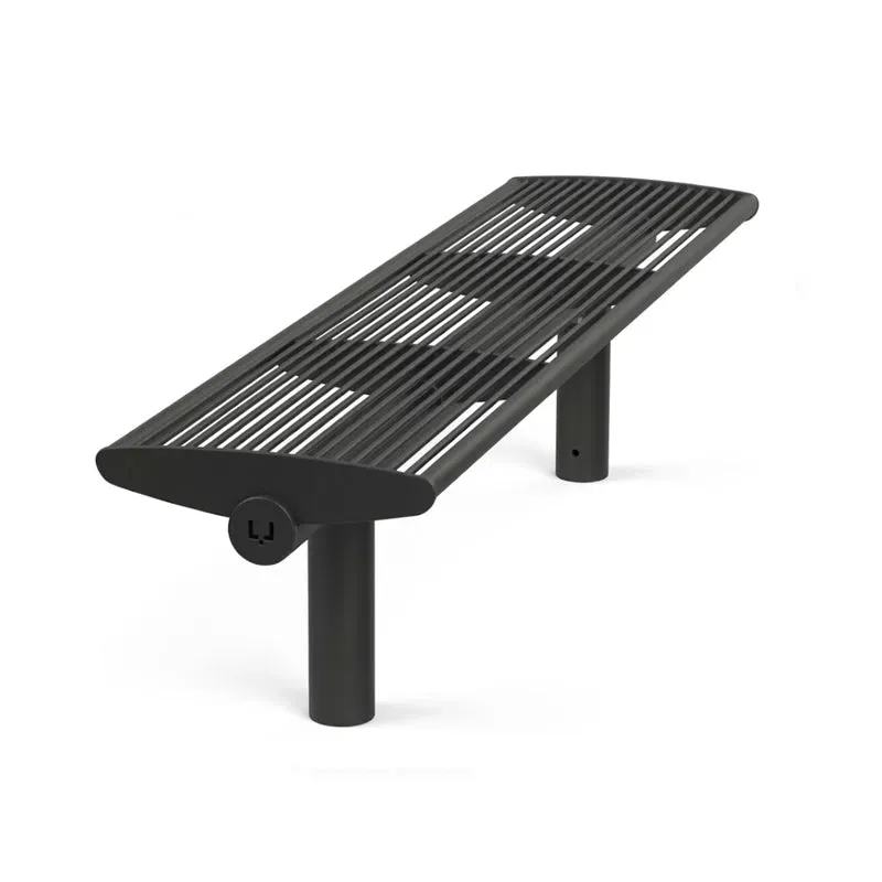 Groundlevel Senna vlakke bank 1800x590 staal zonder rug