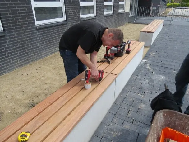 Groundlevel Monthy houten zitting 200x45cm hardhout