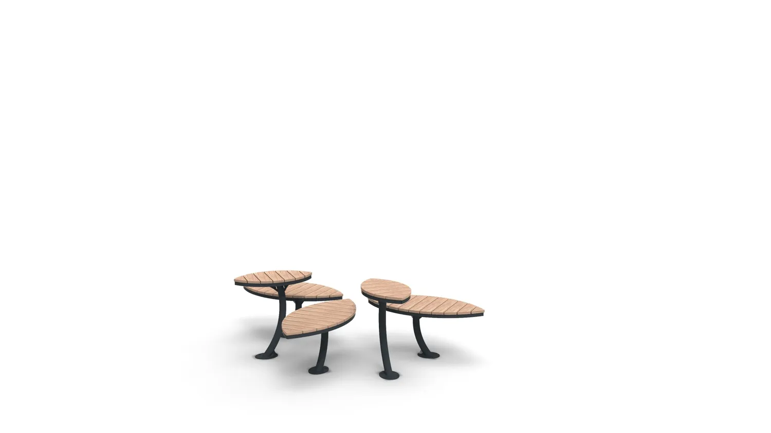 Inter Design Pétales buitenbank tafel hardhout
