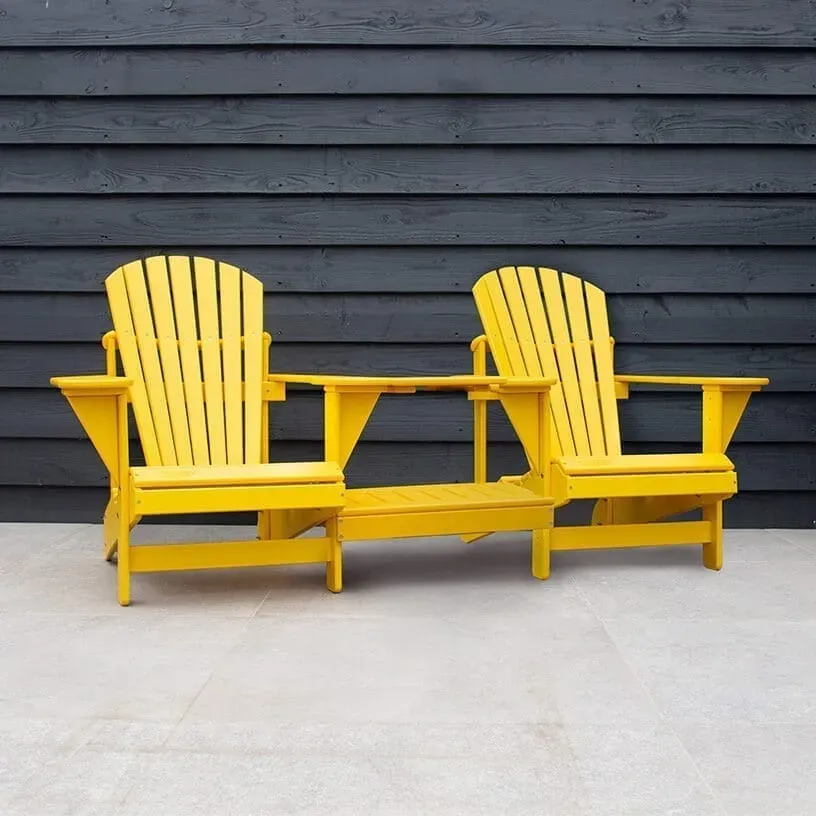 Comfychair dubbelstoel kunststof geel recht