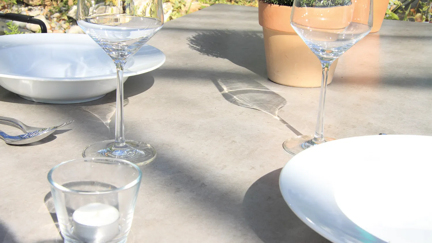 ACAMP Alpha Glastafel Cemento Taupe