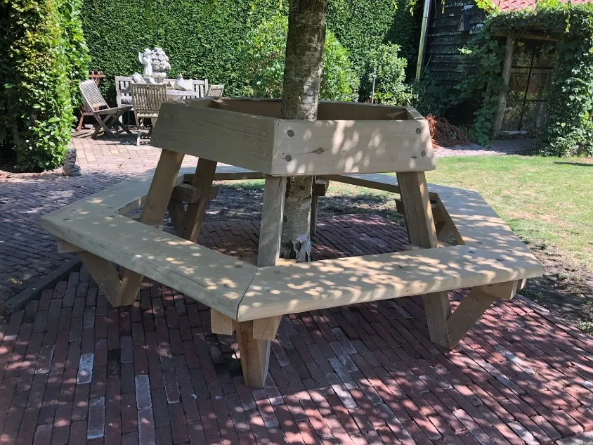 Jaap de Vries Oklahoma boombank eiken zeshoekig