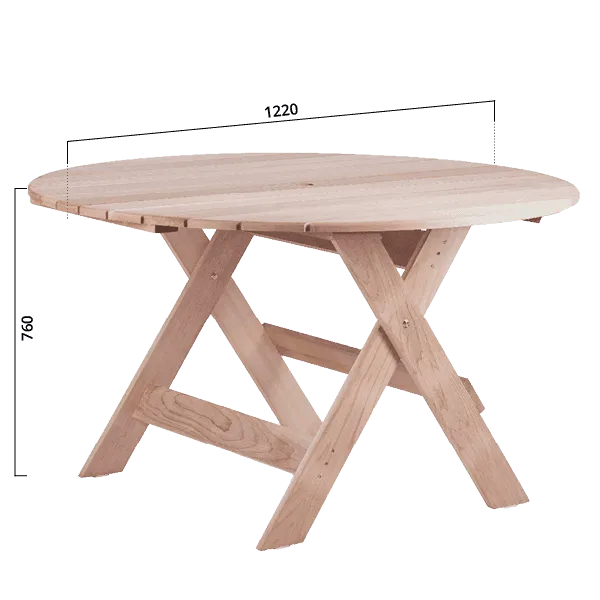 Comfychair houten tuintafel gemonteerd weerbestendig
