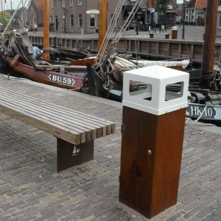 Groundlevel Dukdalf Samson afvalbak CorTenstaal
