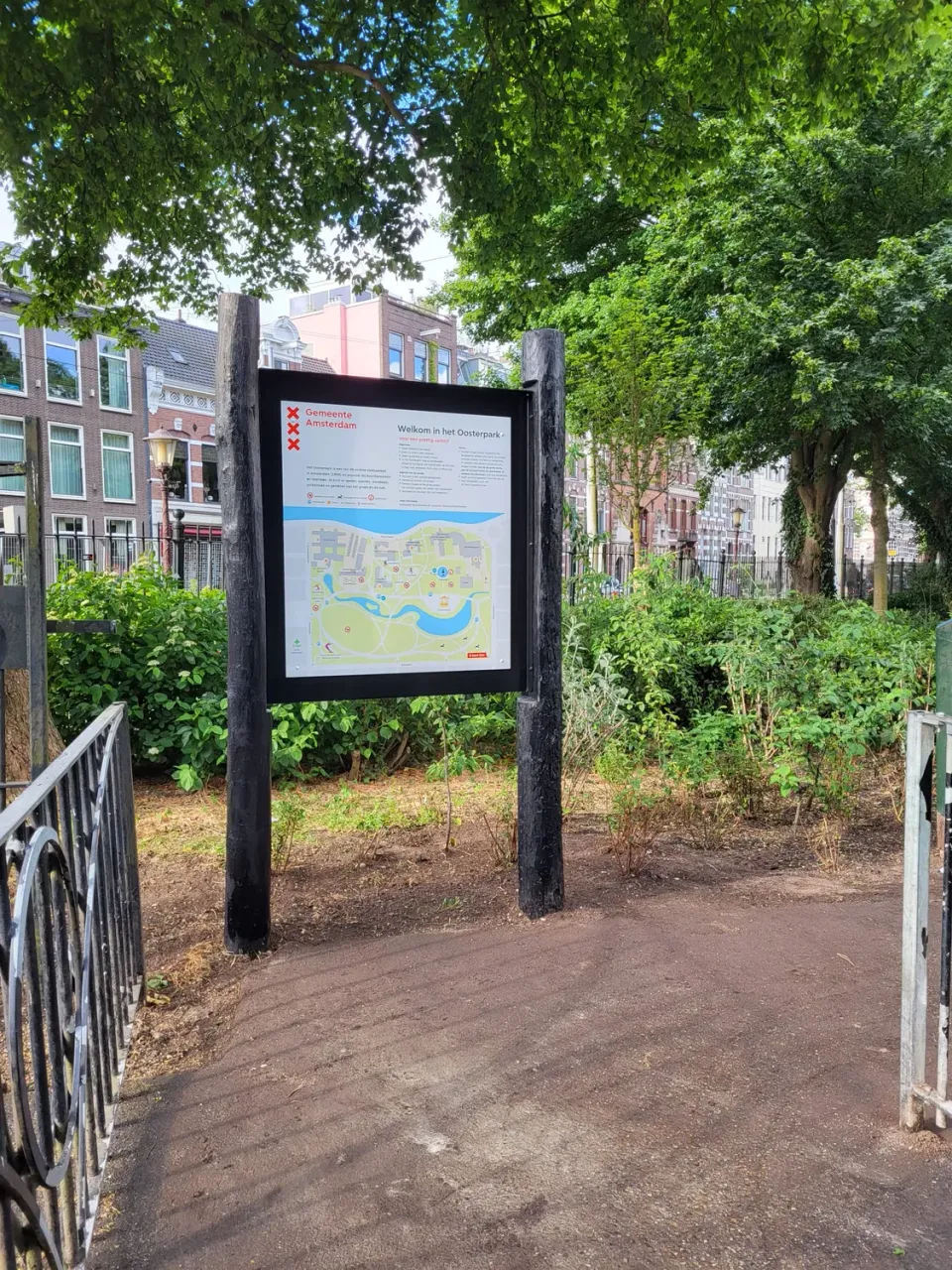 Jaap de Vries Producties Oosterpark informatiebord Amsterdam cortenstaal