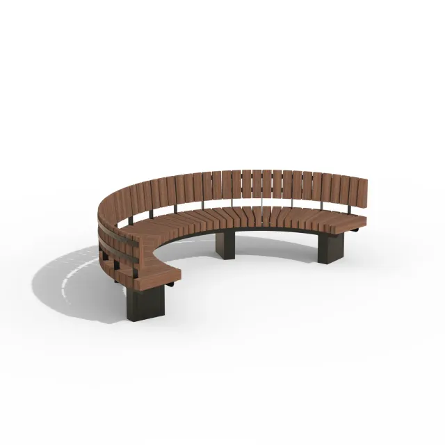 Groundlevel BRUUT Halve Cirkel-MR zitbank rugleuning Ø3150