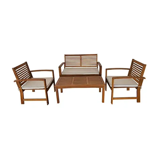 ACAMP Kreta Loungeset 4-delig acaciahout 5 cm kussen