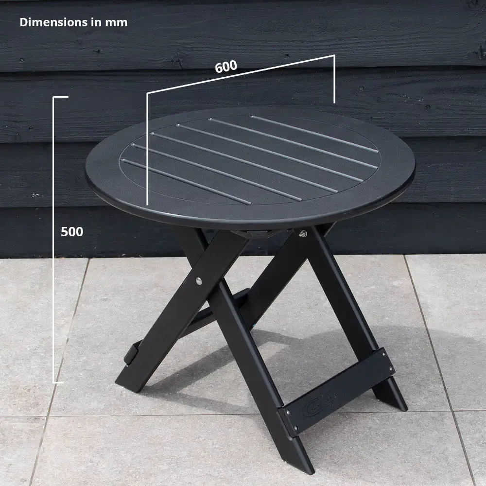 Comfychair bijzettafel zwart weerbestendig 40 cm
