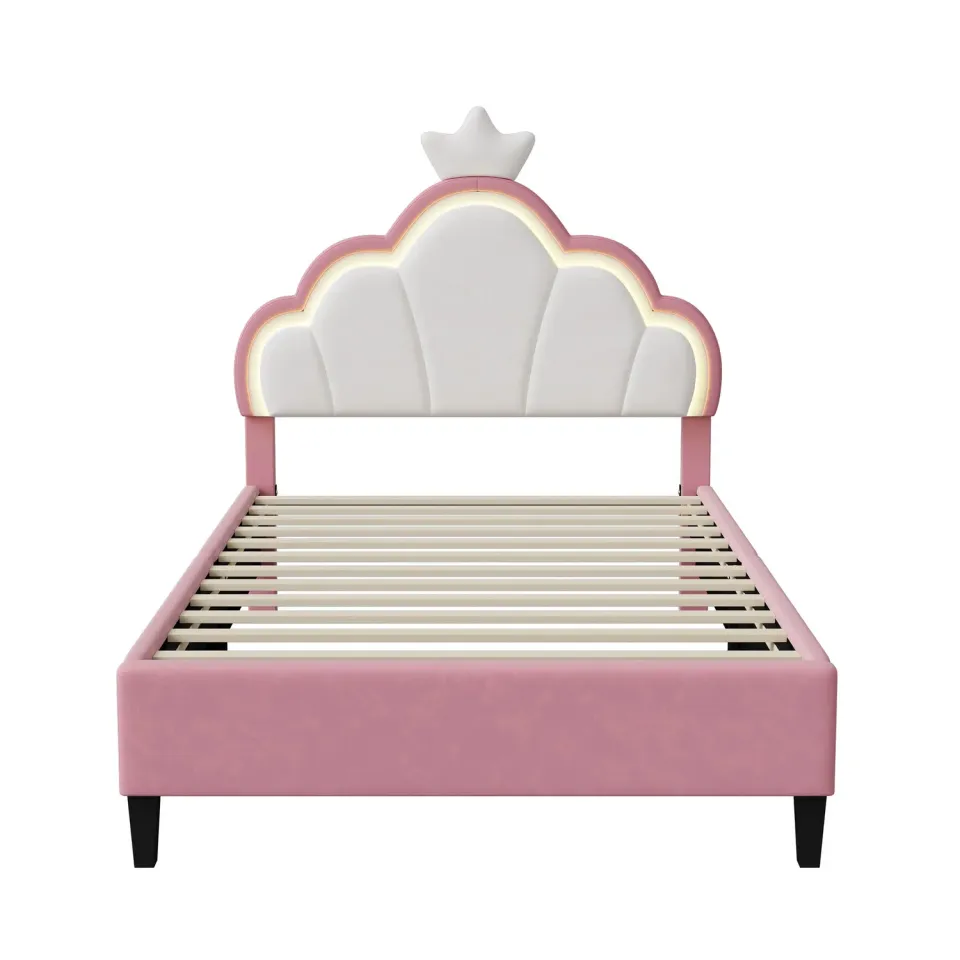 OutdoorMatch Bedframe 90x200 Gestoffeerd met LED Flanel