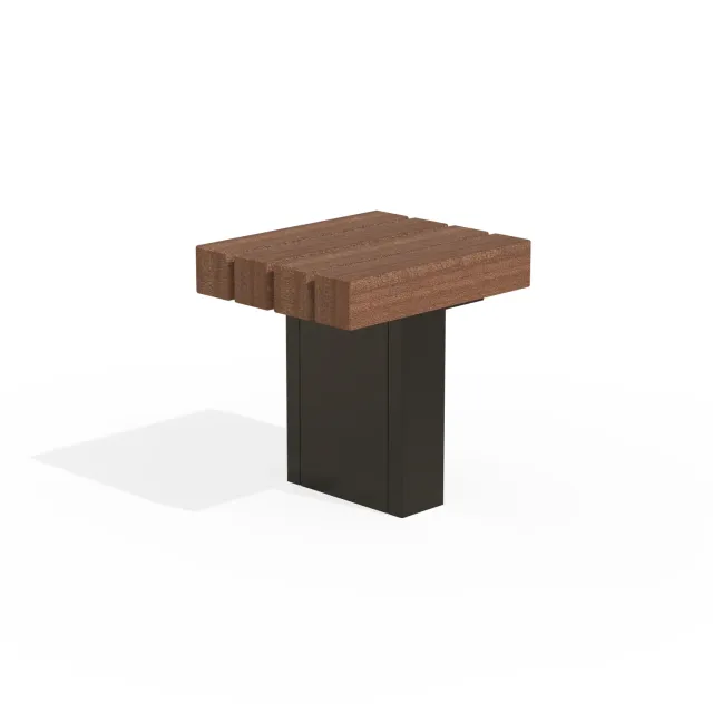 Groundlevel JUUL zitpoef 500x500 cumaru corten