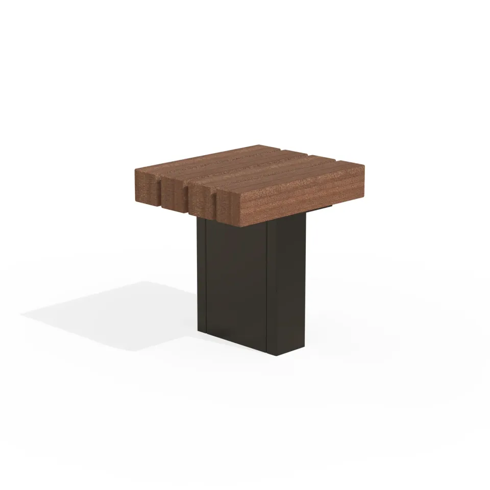 Groundlevel JUUL zitpoef 500x500 cumaru corten