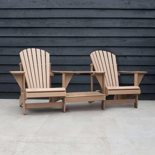 Comfychair Rak tête-à-tête tuinbank lichtbruin