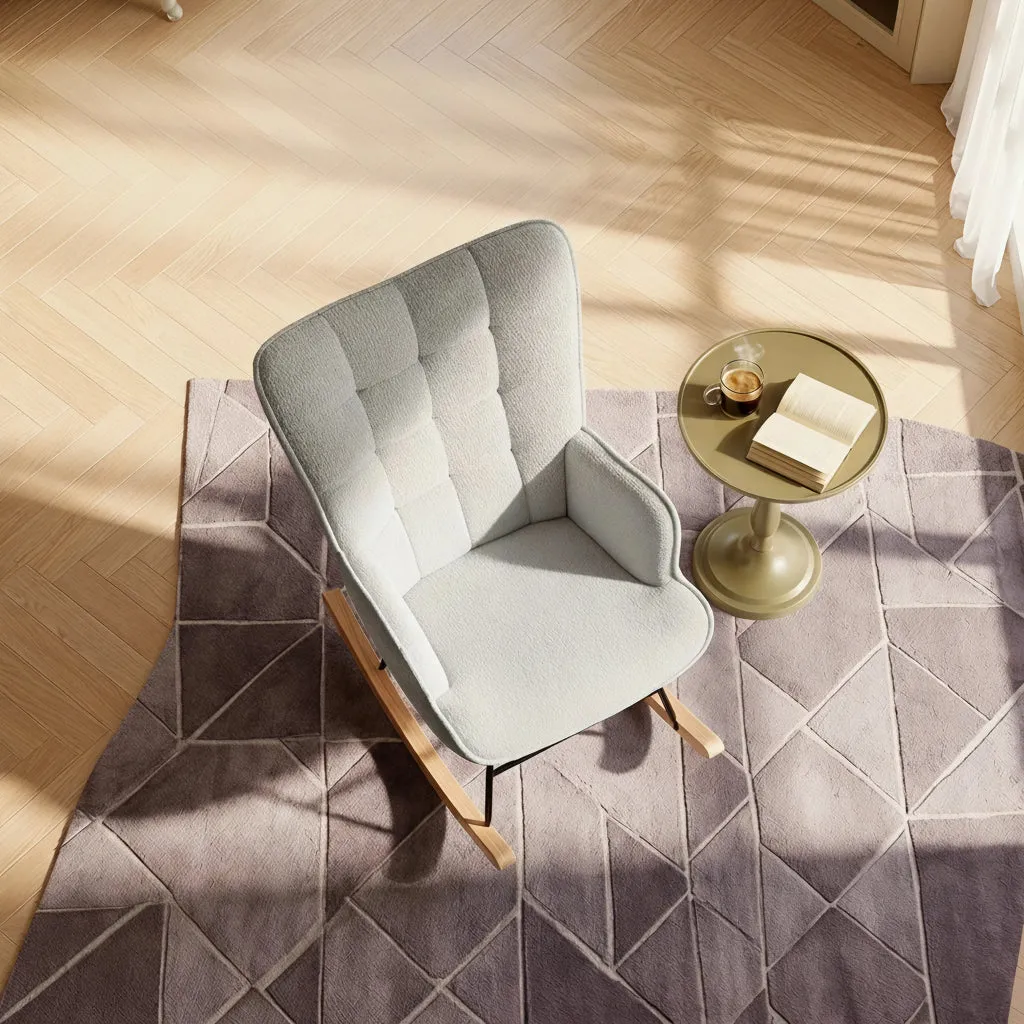 OutdoorMatch Rockerstoel Beige Teddy 68x75 cm
