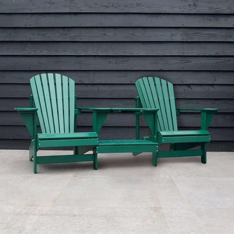 Comfychair fauteuil double bank kunststof dennengroen 2-zits