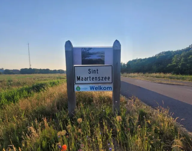 Jaap de Vries Producties Callantsoog toegangsbord hout full-colour