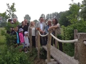 Jaap de Vries Producties Oxford wandelbrug eiken 260 cm touwleuning