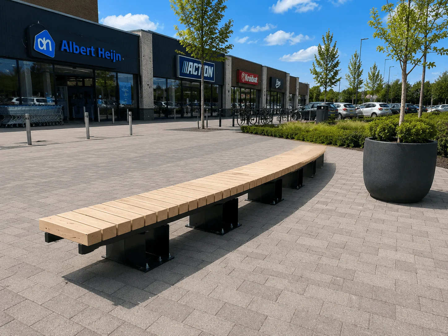 Jaap de Vries Producties Los Angeles parkbank 400 cm eiken