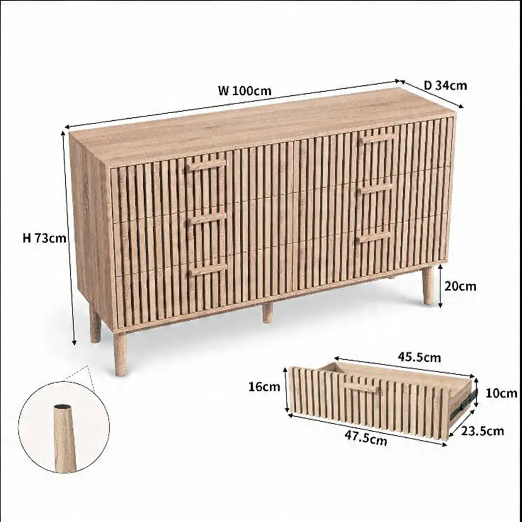 OutdoorMatch Houten Ladekast 4 Laden Houtlook 60x34x91