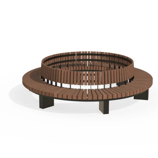 Groundlevel BRUUT Cirkel-MR boombank rugleuning Ø3150