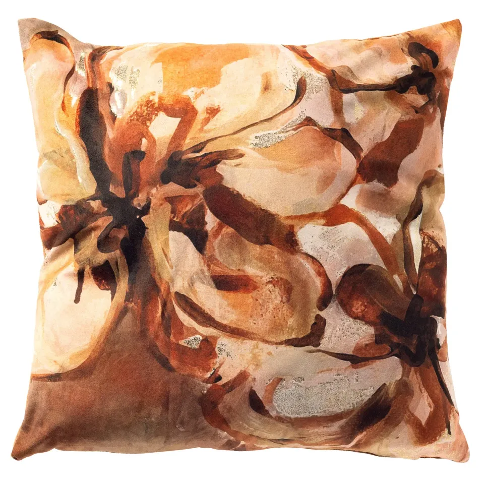 Dutch Decor Maudy sierkussen 45x45 cm toast gebloemd