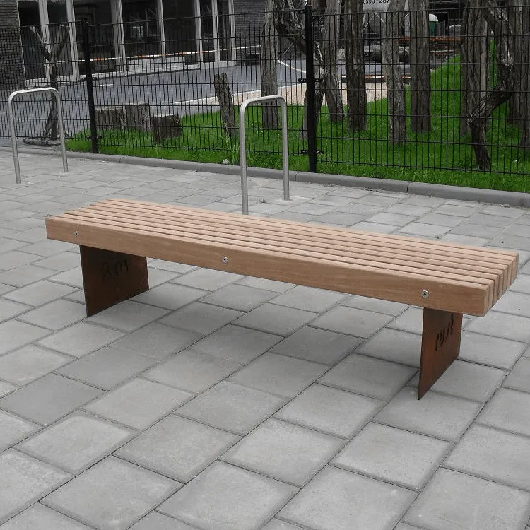 Groundlevel RUST vlakke bank hout enkelzits 48cm circulair