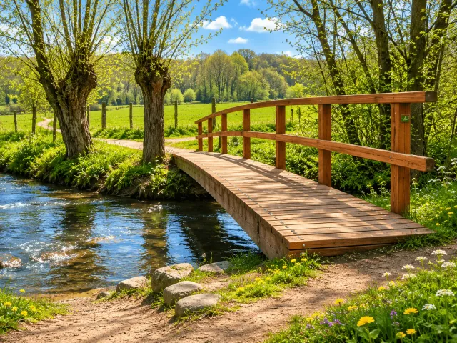 Jaap de Vries Nottingham wandelbrug hout 1 leuning