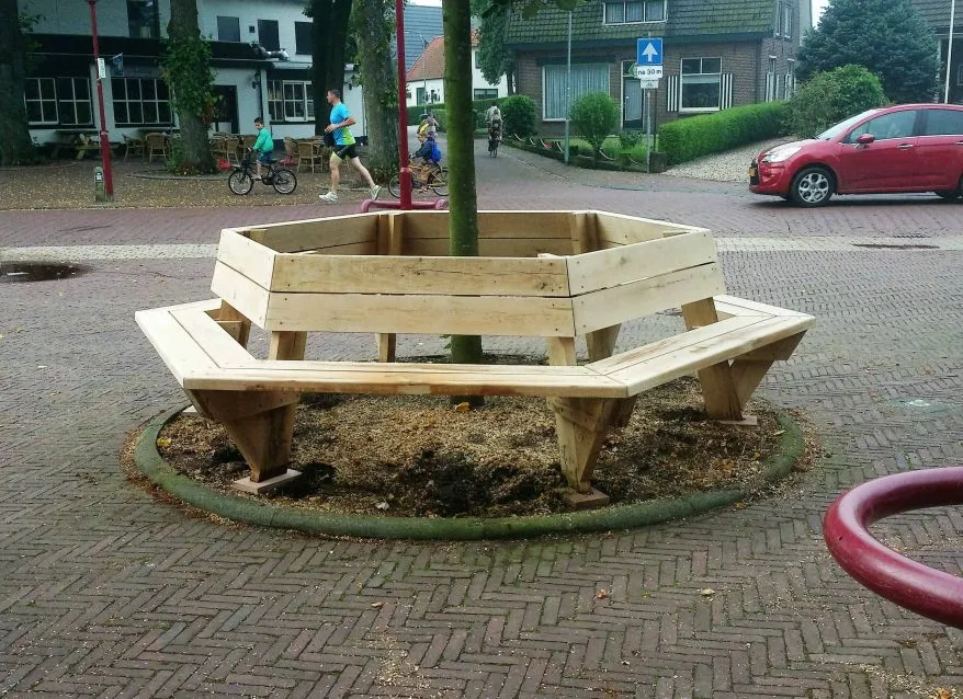 Jaap de Vries Oklahoma boombank eiken zeshoekig