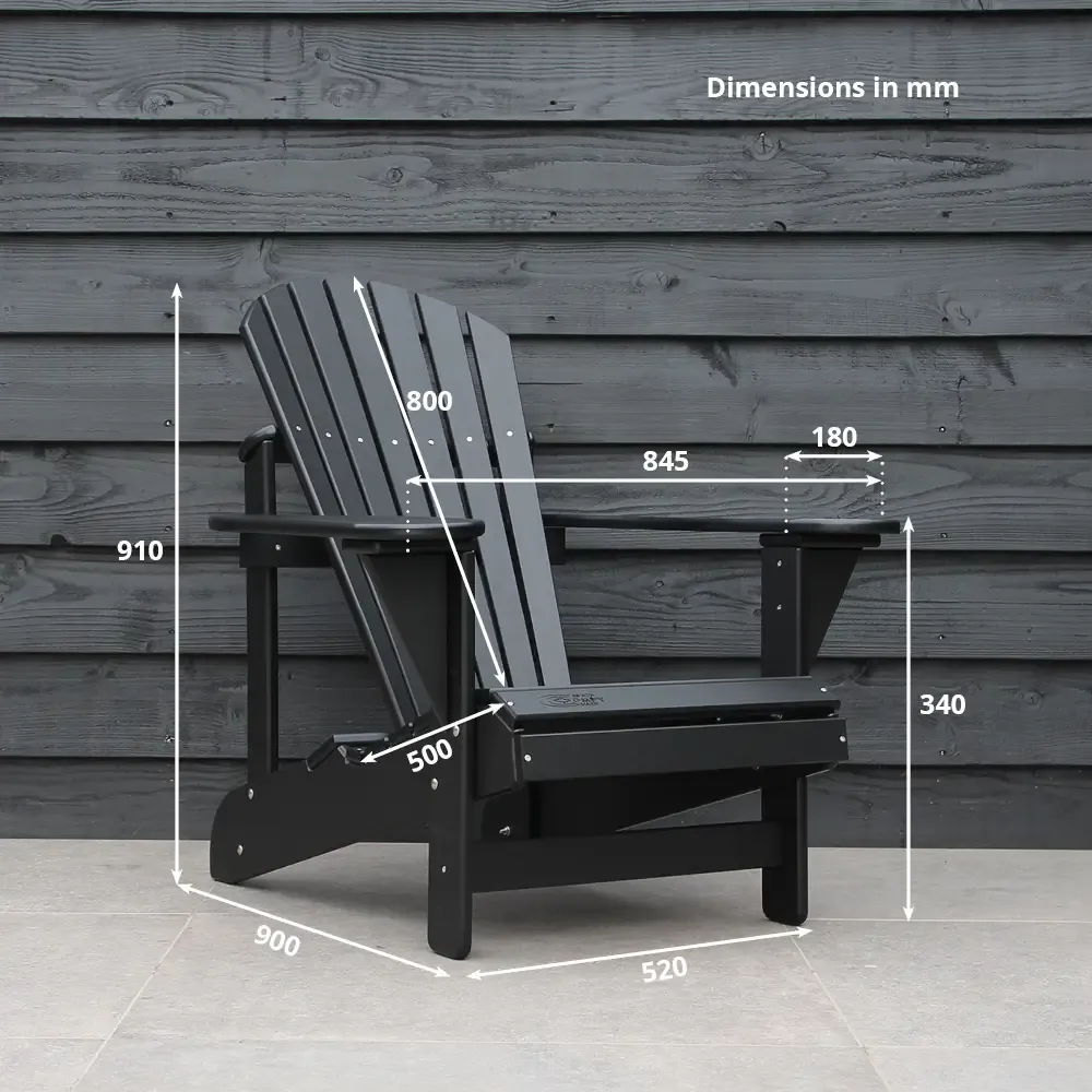 Comfychair Double Chair Rounded lounge stoel zwart