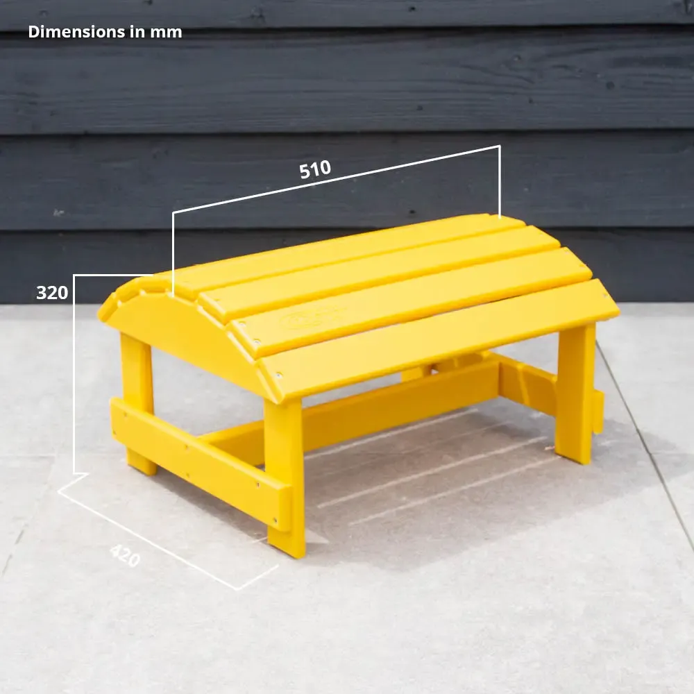 Comfychair voetenbank plastic geel vaste maat