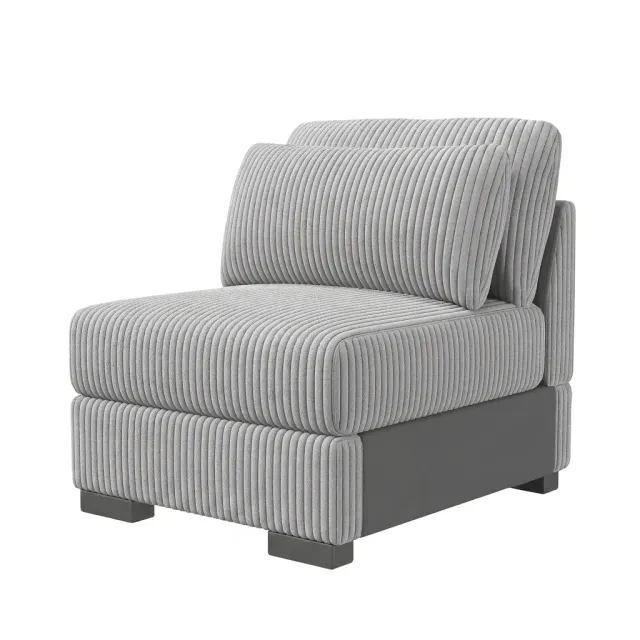 OutdoorMatch Corduroy Bank Zwart Grijs 2-delig Modulair