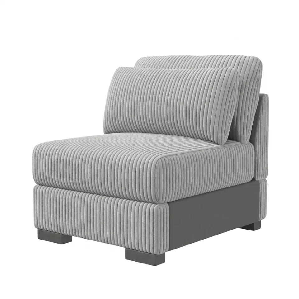 OutdoorMatch Corduroy Bank Zwart Grijs 2-delig Modulair