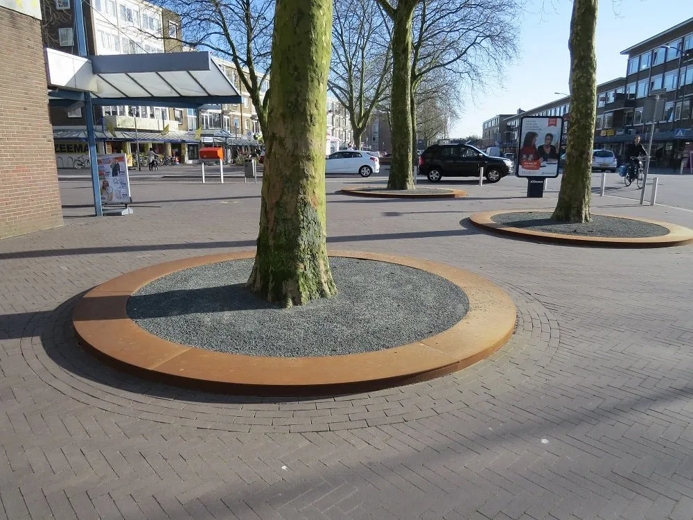 Groundlevel KRRING boomspiegelplint cortenstaal 8-10mm