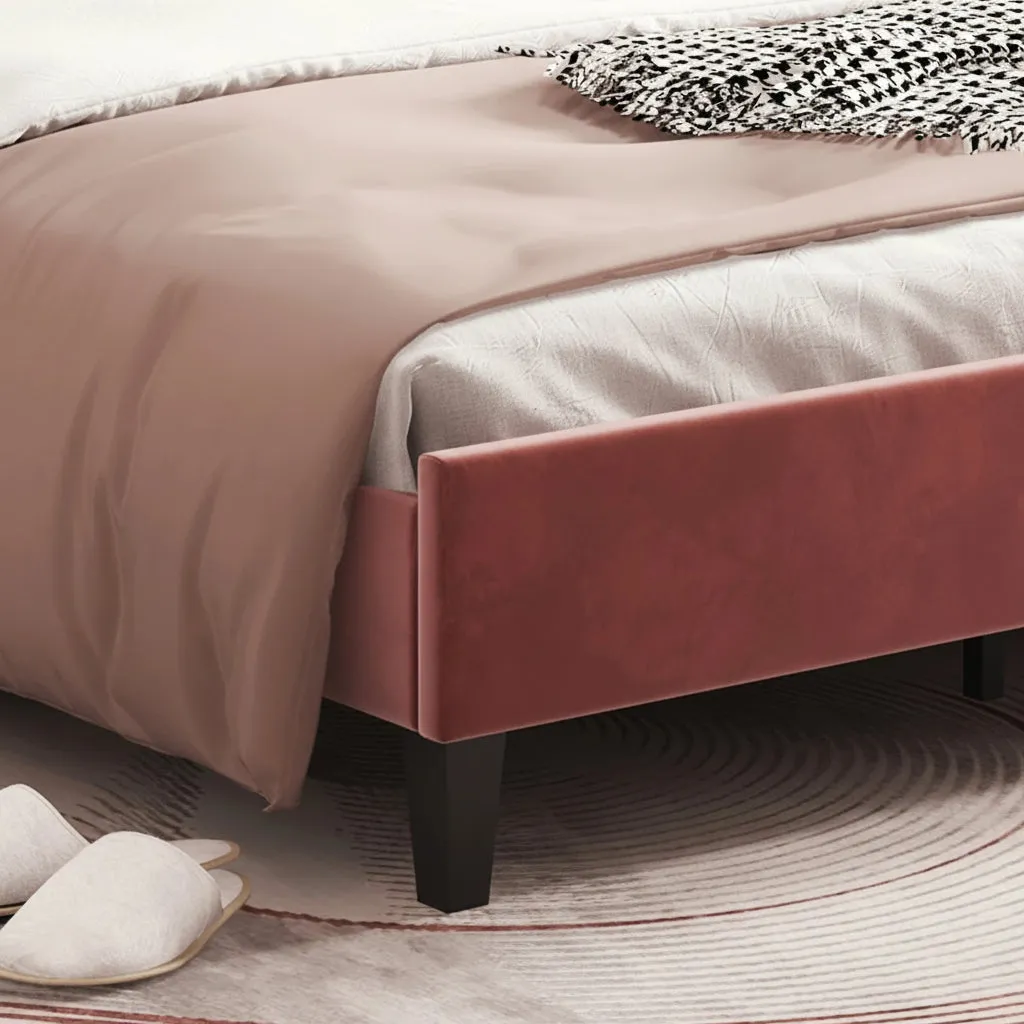 OutdoorMatch Bedframe 90x200 Bloemmotief Kunstleer Lattenbodem